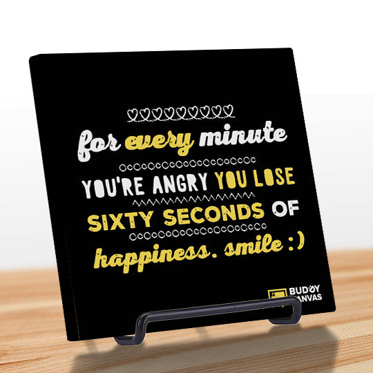 Sixty Seconds of Happiness Quote - BuddyCanvas  Black - 2