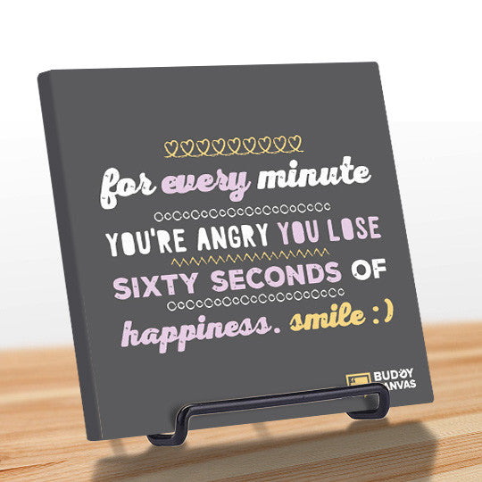 Sixty Seconds of Happiness Quote - BuddyCanvas  Grey - 10
