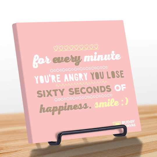 Sixty Seconds of Happiness Quote - BuddyCanvas  Pink - 11