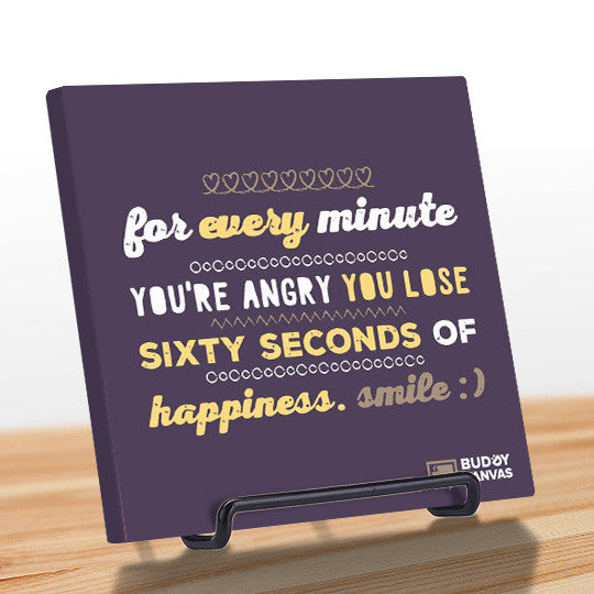 Sixty Seconds of Happiness Quote - BuddyCanvas  Purple - 7