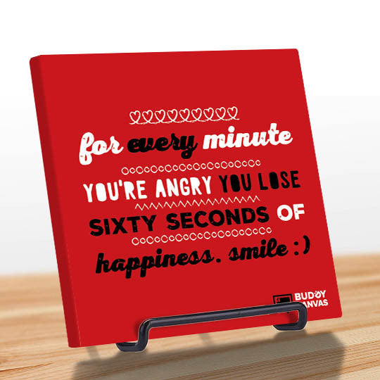 Sixty Seconds of Happiness Quote - BuddyCanvas  Red - 6