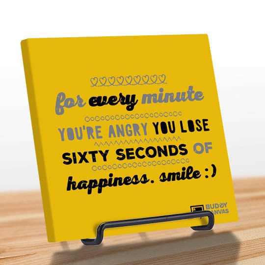 Sixty Seconds of Happiness Quote - BuddyCanvas  Yellow - 4