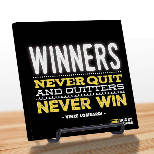 Winners Never Quit - Vince Lombardi Quote - BuddyCanvas  Black - 7