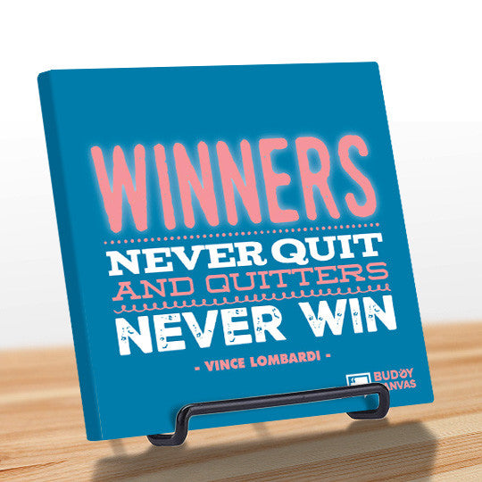 Winners Never Quit - Vince Lombardi Quote - BuddyCanvas  Blue - 8