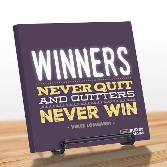 Winners Never Quit - Vince Lombardi Quote - BuddyCanvas  Purple - 6