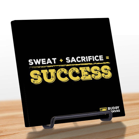 Sweat plus Sacrifice Success Quotes - BuddyCanvas  Black - 5