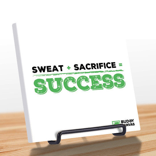 Sweat plus Sacrifice Success Quotes - BuddyCanvas  Natural - 4
