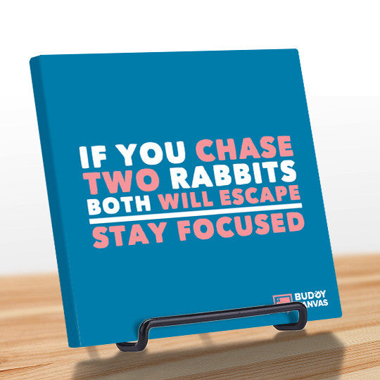 Two Rabbits: Stay Focused Quote - BuddyCanvas  Blue - 5