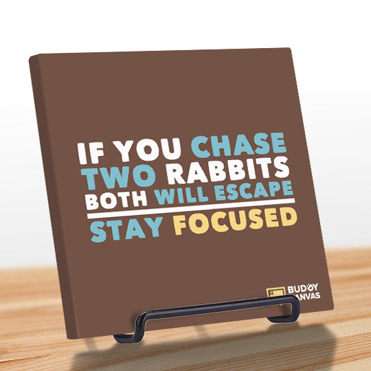 Two Rabbits: Stay Focused Quote - BuddyCanvas  Brown - 10