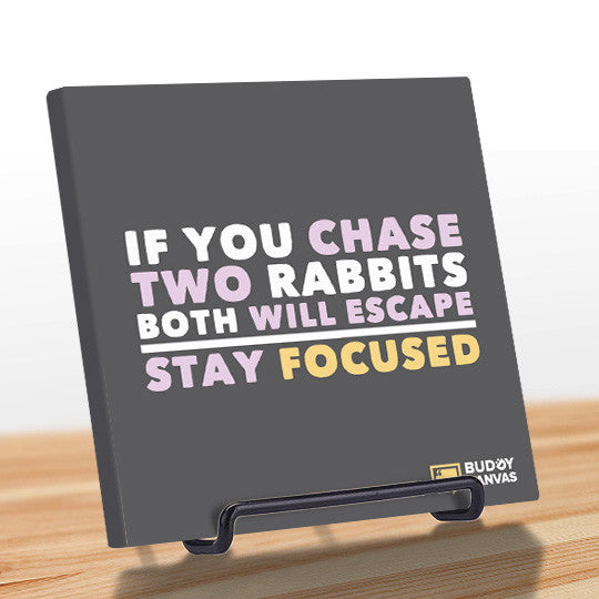 Two Rabbits: Stay Focused Quote - BuddyCanvas  Grey - 11