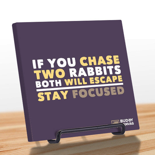 Two Rabbits: Stay Focused Quote - BuddyCanvas  Purple - 8