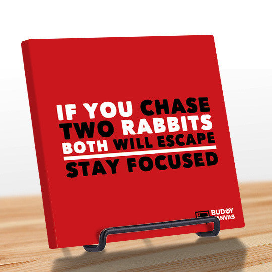 Two Rabbits: Stay Focused Quote - BuddyCanvas  Red - 6