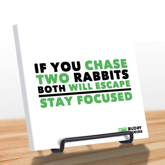 Two Rabbits: Stay Focused Quote - BuddyCanvas  Natural - 2