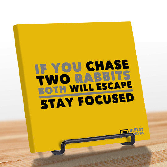 Two Rabbits: Stay Focused Quote - BuddyCanvas  Yellow - 7
